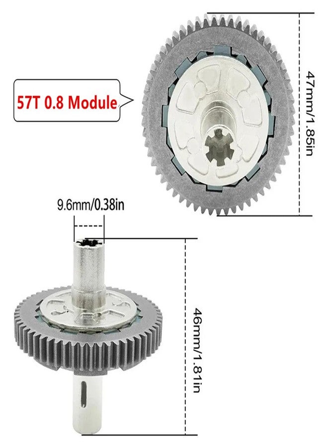 UURCSKY ترس قابض انزلاقي فولاذي 57T 0.8Mod ARA310949 لسيارات Arrma Senton Granite Vorteks Big Rock 3S بمقياس 1/10 و Typhon 3S بمقياس 1/8 (أحمر) - Image 4
